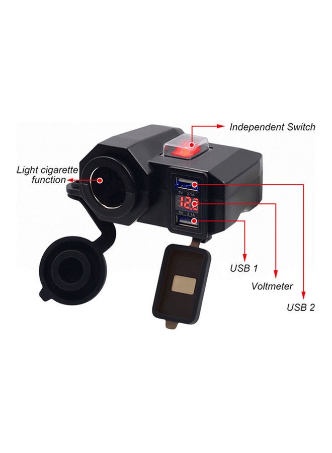 3 In 1 Motorcycle Dual USB Charger And Motorcycle Lighter With Digital Display Voltmeter - Image 4