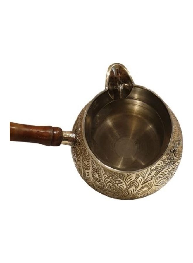 جولدن كرافت وعاء تسخين القهوة من النحاس الأصفر مزود بمقبض ذهب / بني - Image 4