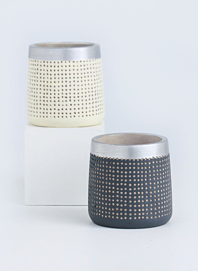 Shuer 2-Piece Modern Indoor Ceramic Flower Pot Set Multicolour 11cm  - Image 2