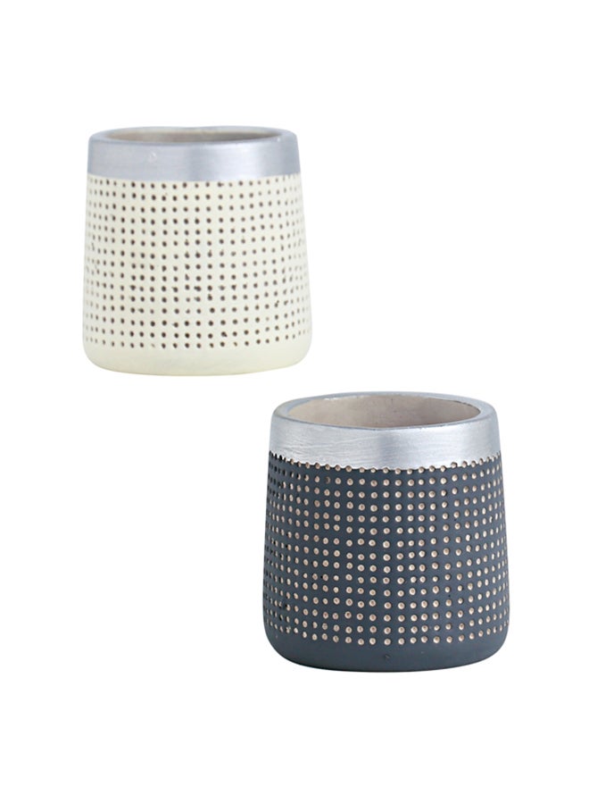 Shuer 2-Piece Modern Indoor Ceramic Flower Pot Set Multicolour 11cm  - Image 1