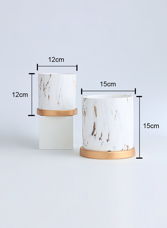 شور وعاء زهور نوردك مزخرف دائري من قطعتين مع حامل خشبي وعاء نباتات بسيط حديث للشرفة المنزلية، عرض النافذة، زراعة الحديقة - Image 4