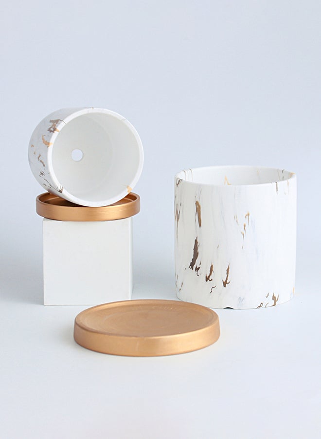 شور وعاء زهور نوردك مزخرف دائري من قطعتين مع حامل خشبي وعاء نباتات بسيط حديث للشرفة المنزلية، عرض النافذة، زراعة الحديقة - Image 2