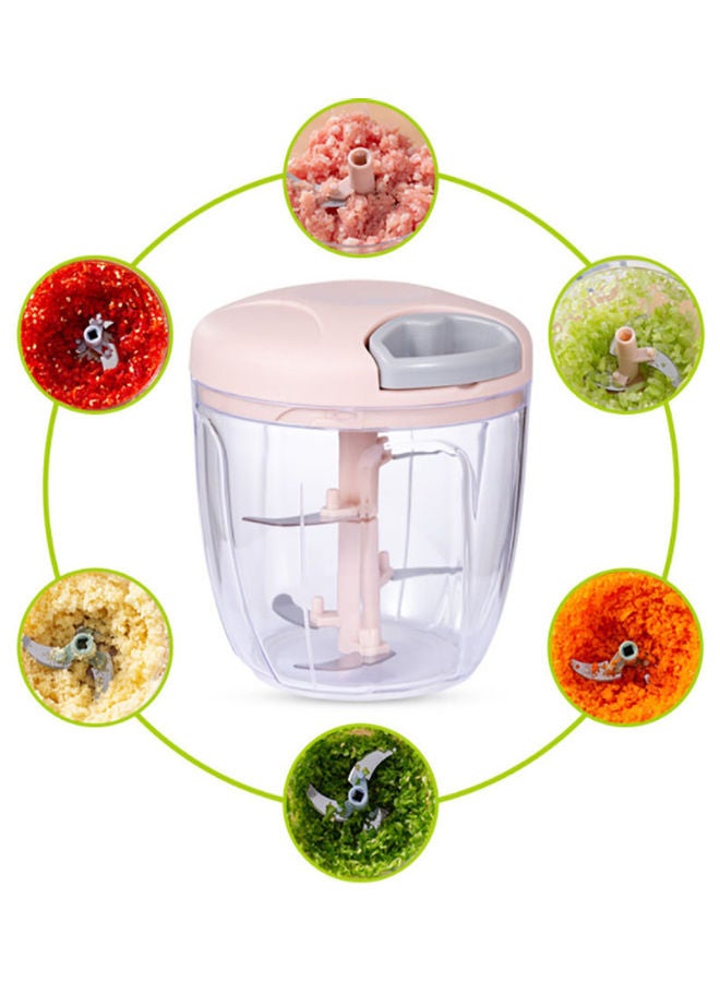 SAPU Multifunctional Hand-Held Vegetable Cutter Pink/Clear  - Image 3