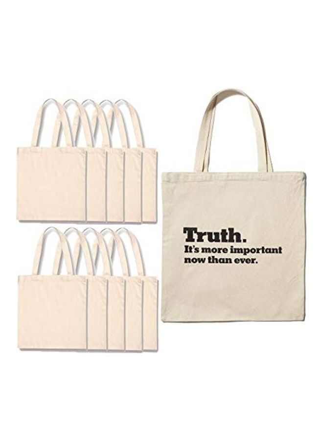 10-Piece Eco-Friendly Bag Set Beige 38.86x21.34x3.81cm  - Image 1