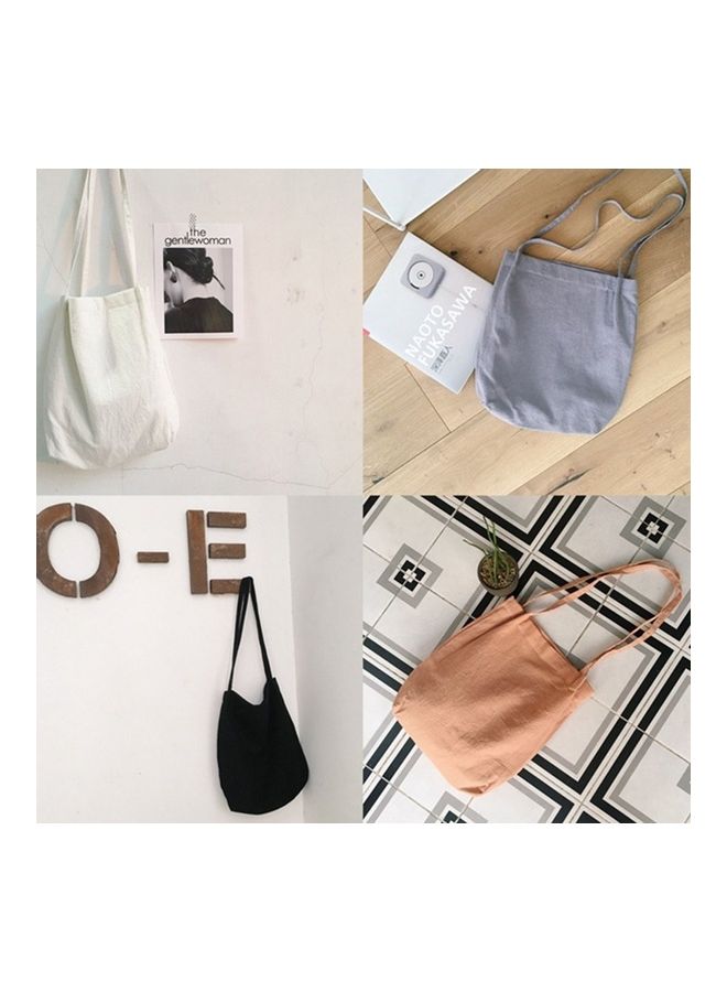 حقيبة تسوق من القماش الكتاني وردي - Image 3