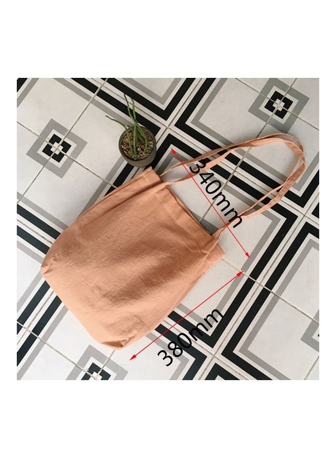 حقيبة تسوق من القماش الكتاني وردي - Image 5