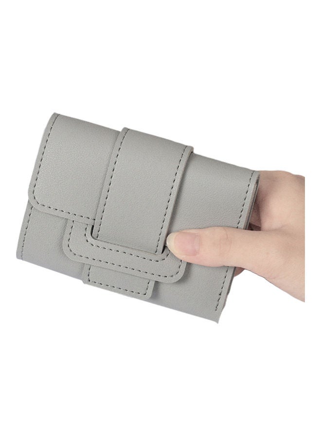 Faux Leather Wallet Light Grey - Image 1
