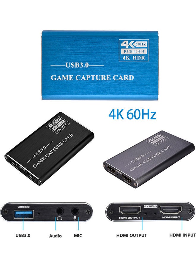 4K USB3.0 to HDMI Game Streaming Live Stream Broadcast Video Capture Card Dongle Silver Grey - Image 2