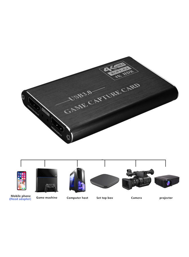 4K USB3.0 to HDMI Game Streaming Live Stream Broadcast Video Capture Card Dongle Silver Grey - Image 3