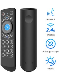 G21 Pro 2.4G Wireless Gyro IR Learning Voice Remote Control for X96 Mini H96 Max Black