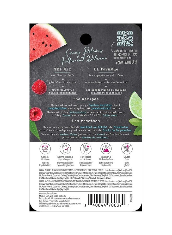 EOS Twin Lip Balm Stick - Watermelon Frozen And Lychee Martini 8grams - Image 2