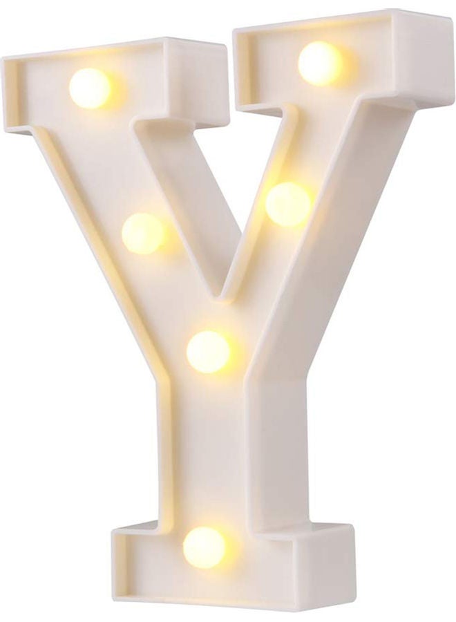 مصباح LED ليلي على شكل حرف أبجدي لديكور المنزل أو المنزل أو حفلات الزفاف أصفر 15.8x13.8x3.4سم - Image 1