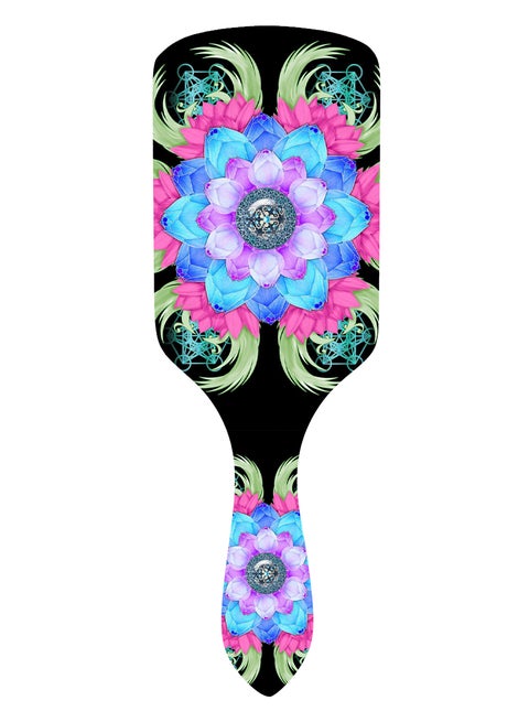 Mandala Lotus Patterns Printed Hair Brush Multicolor One Size