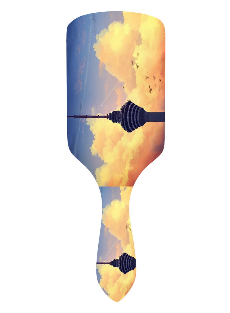 Fast Print - Tower Building Architecture Printed Hair Brush Multicolor One Size - Image 1