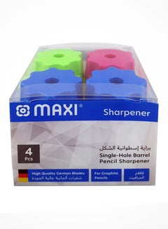 Maxi 4-Piece Single Hole Sharpner Box Blue/Pink/Green  - Image 2