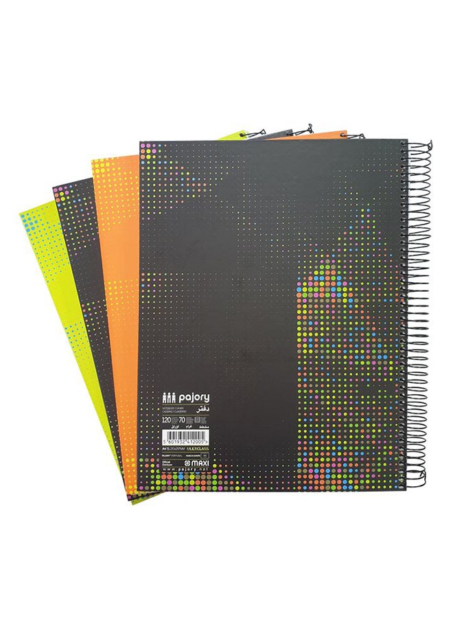 Maxi - A4 Size Multi Class Hard Hard Cover Spiral Notebook Assorted - Image 1