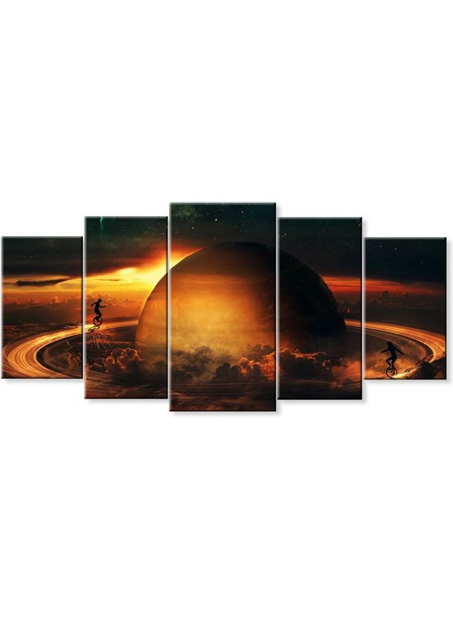 Fast Print 5-Piece Contemporary Design Framed Vinyl Tableau Multicolor 150x80cm
