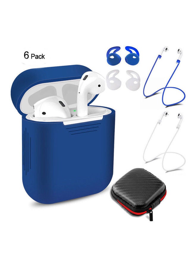 6-Piece Protective Case Cover For Apple AirPods Set blue - Image 1