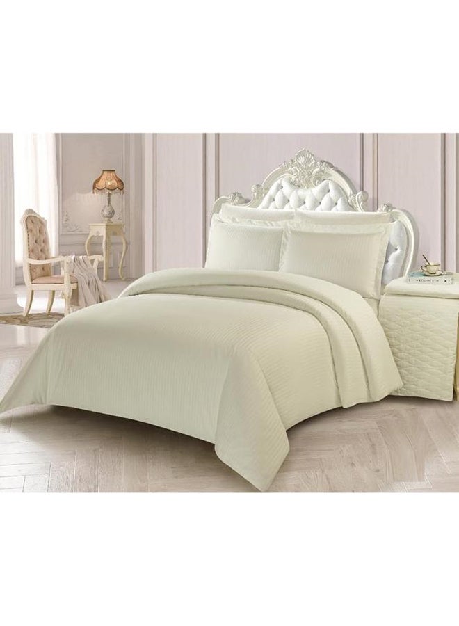 6-piece  Luxury  Stripe Comforter Set King Microfiber Beige - v1604323514/N40895619A_1