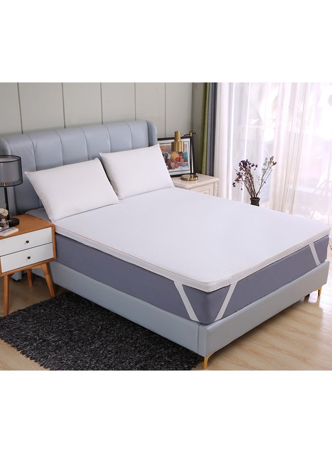 يونيك هوم غطاء فراش ب4 جوانب مطاطي مع قلب مايكروفايبر أبيض - Image 1