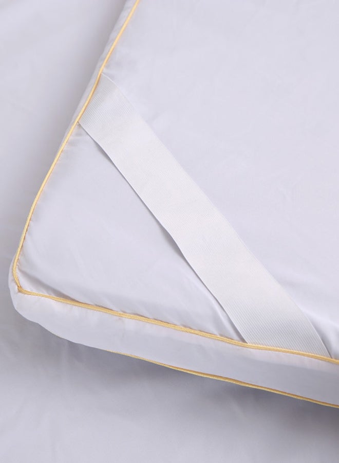 يونيك هوم غطاء فراش ب4 جوانب مطاطي مع قلب مايكروفايبر أبيض - Image 4