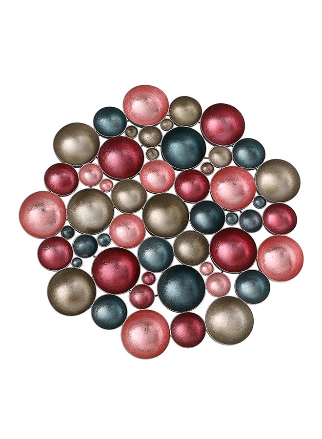 مدهور حامل شموع الشاي للطاولة خوخي وذهبي وأزرق 60x60x5سم  - Image 2