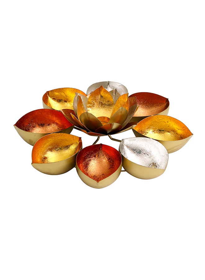 Madhoor Lotus Shapetable Top Tealight Holder Copper/Gold/Silver 45x45x13cm  - Image 1