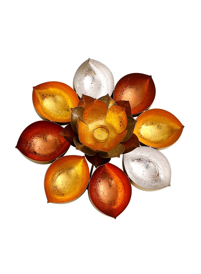 Madhoor Lotus Shapetable Top Tealight Holder Copper/Gold/Silver 45x45x13cm  - Image 2