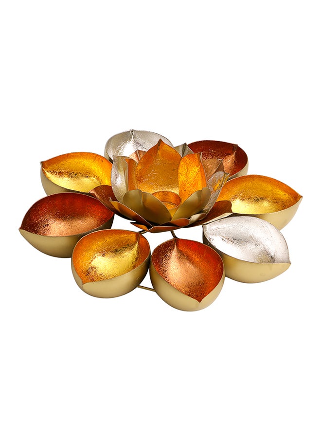 Madhoor Lotus Design Table Top Tealight Holder Gold/Copper/Silver 35x35x10cm - Image 1