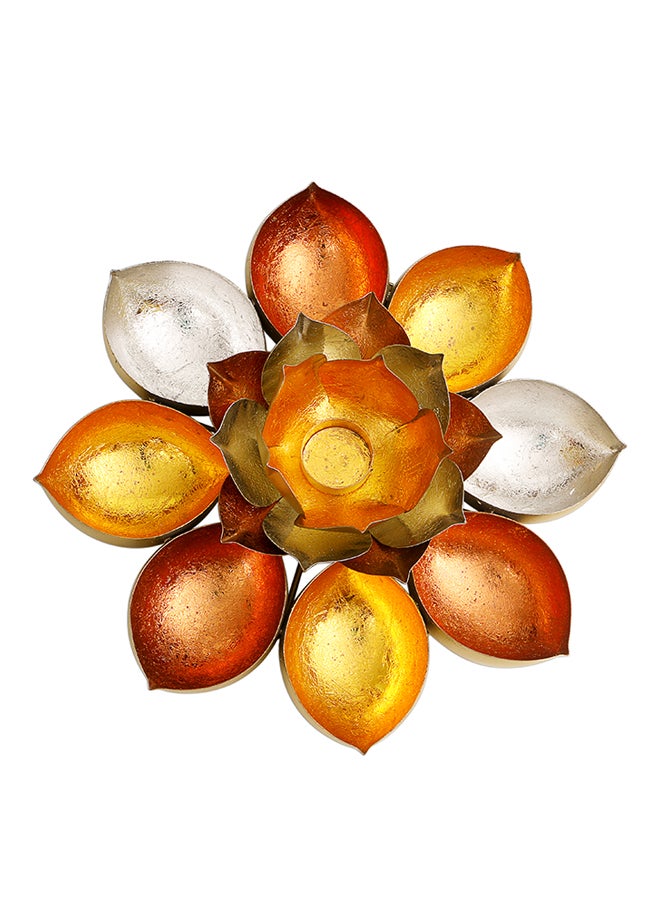Madhoor Lotus Design Table Top Tealight Holder Gold/Copper/Silver 35x35x10cm - Image 2