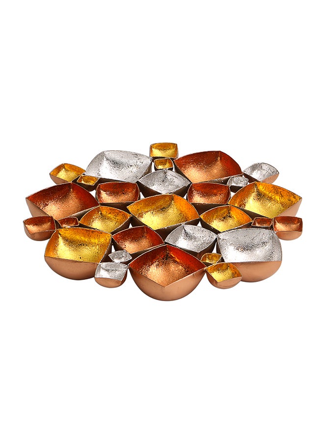 Madhoor Square Design Table Top Tealight Holder Gold/Copper/Silver 35x35x4cm  - Image 1
