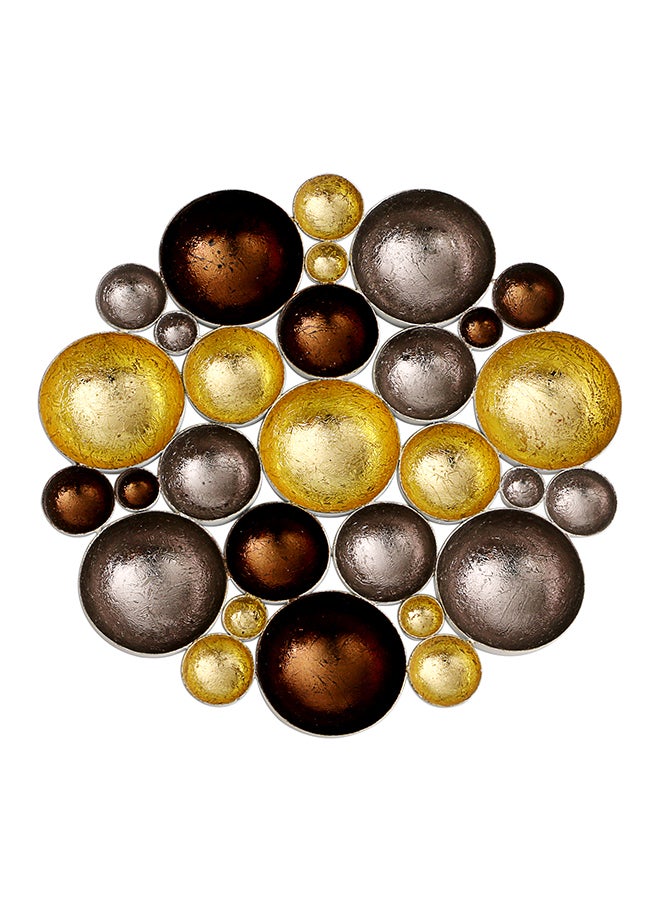 مدهور حامل شموع يوضع غلى سطح الطاولة ذهبي/فضي/بني 30 x 30 x 4سم - Image 2