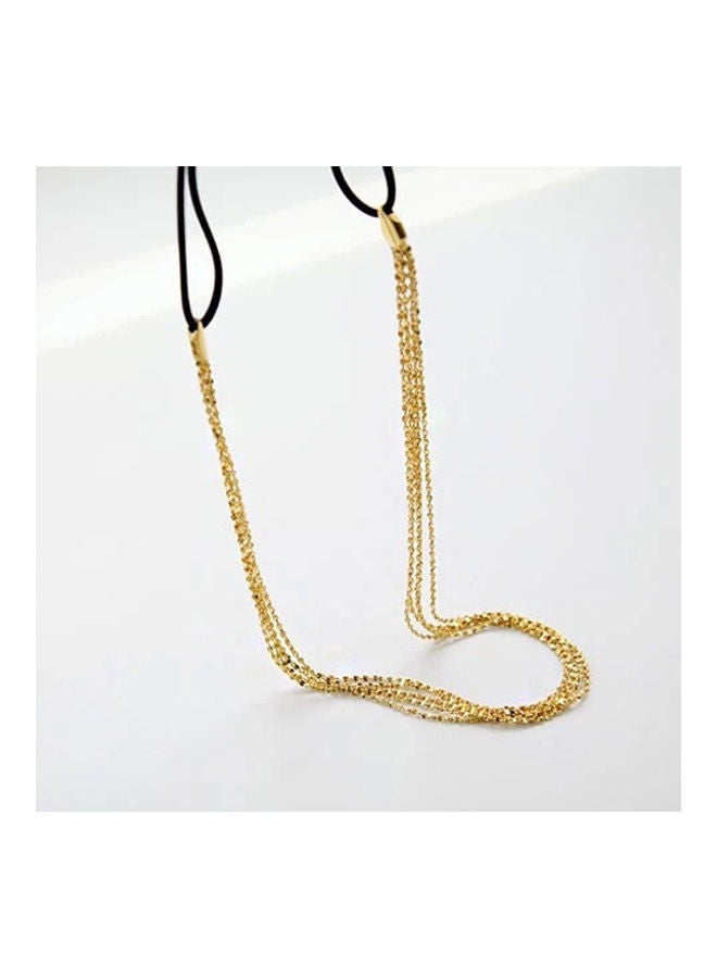 Generic Multilayer Metallic Chain Elastic Band Hair Band Headband Women Hoop Headpiece Golden 26.35x3.95x0.2cm - Image 4