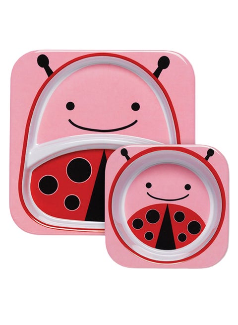 Ladybug Design Tableware Set, Pack Of 2 - Pink/Red/Black