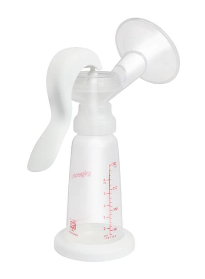 Manual Breast Pump With Feeding Set - White/Clear/Red