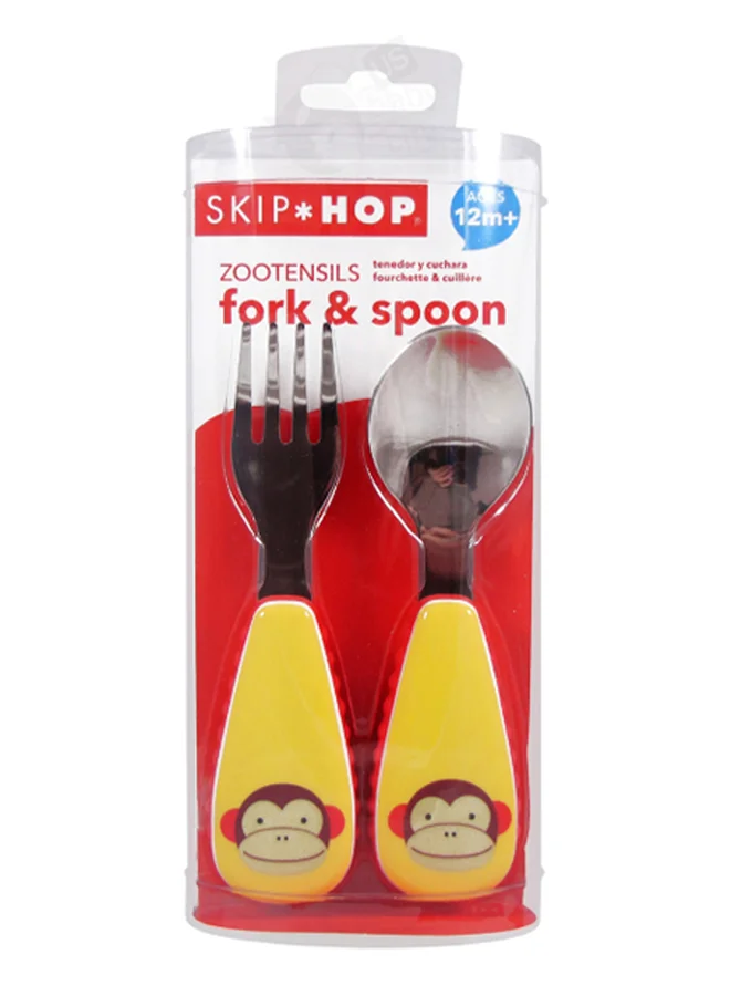 Skip Hop Zootensils Monkey Baby Cutlery, Pack Of 2 - Multicolour