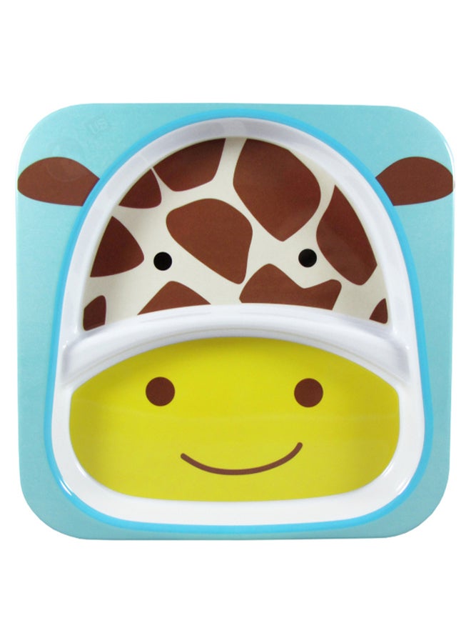 Zoo Melamine Giraffe Feeding Plate And Bowl Set - Multicolour
