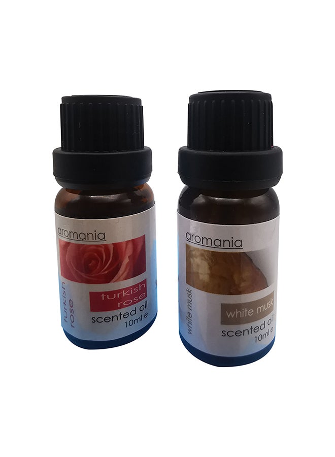 Pack of 2 Turkish Rose And White Musk Scented Oil Multicolour 10ml