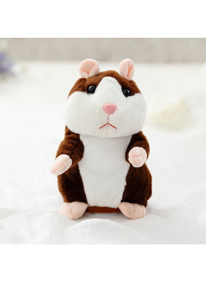 Lovely Talking Plush Hamster Toy, Can Change Voice, Record Sounds, Nod Head or Walk, Early Education for Baby, Different Size for Choice Style:deep brown and nodding Height:18cm 19*19*19cm  - Image 1