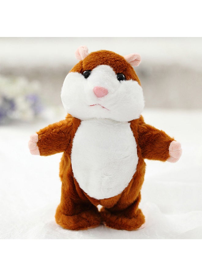 Lovely Talking Plush Hamster Toy, Can Change Voice, Record Sounds, Nod Head or Walk, Early Education for Baby, Different Size for Choice Style:bright brown and walking Height:18cm 18*18*18cm  - Image 1
