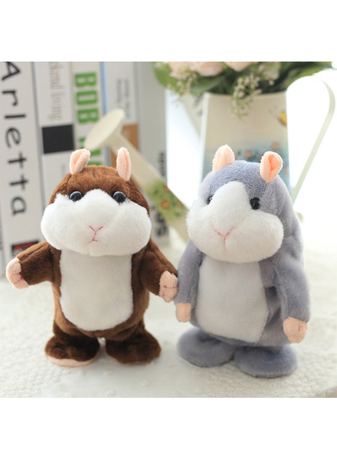 Lovely Talking Plush Hamster Toy, Can Change Voice, Record Sounds, Nod Head or Walk, Early Education for Baby, Different Size for Choice Style:deep brown and walking Height:18cm 18*18*18cm  - Image 4