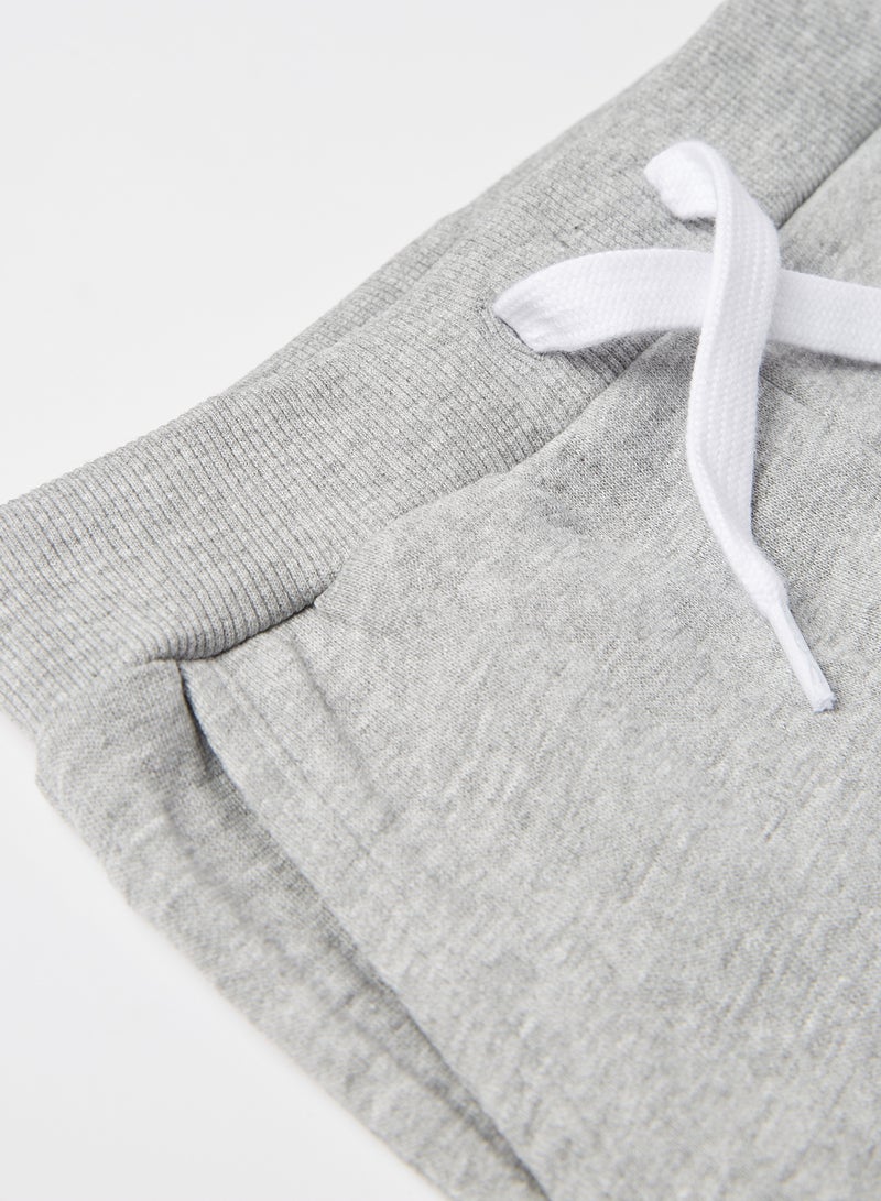 NAME IT - Kids Text Print Sweatpants Grey Melange - Image 1