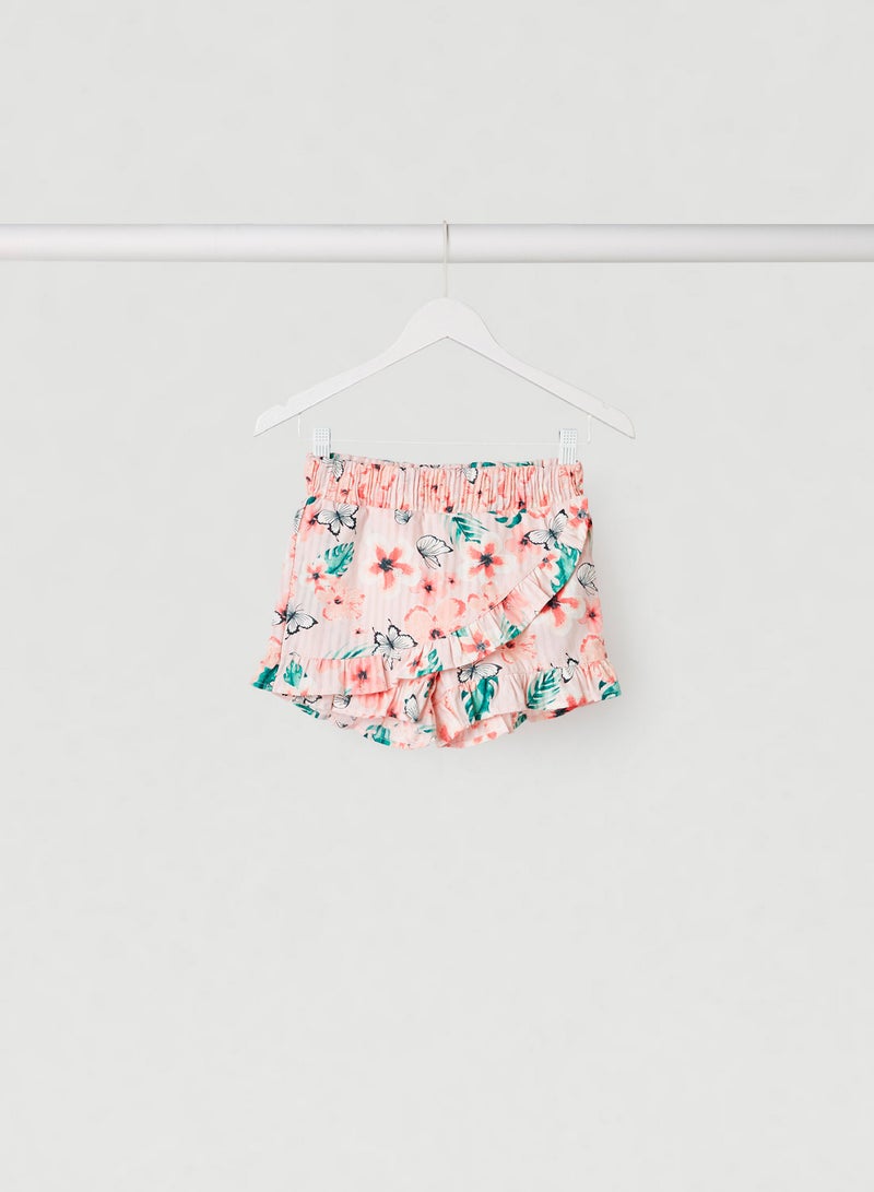 Kids Butterfly Cotton Shorts Multicolour