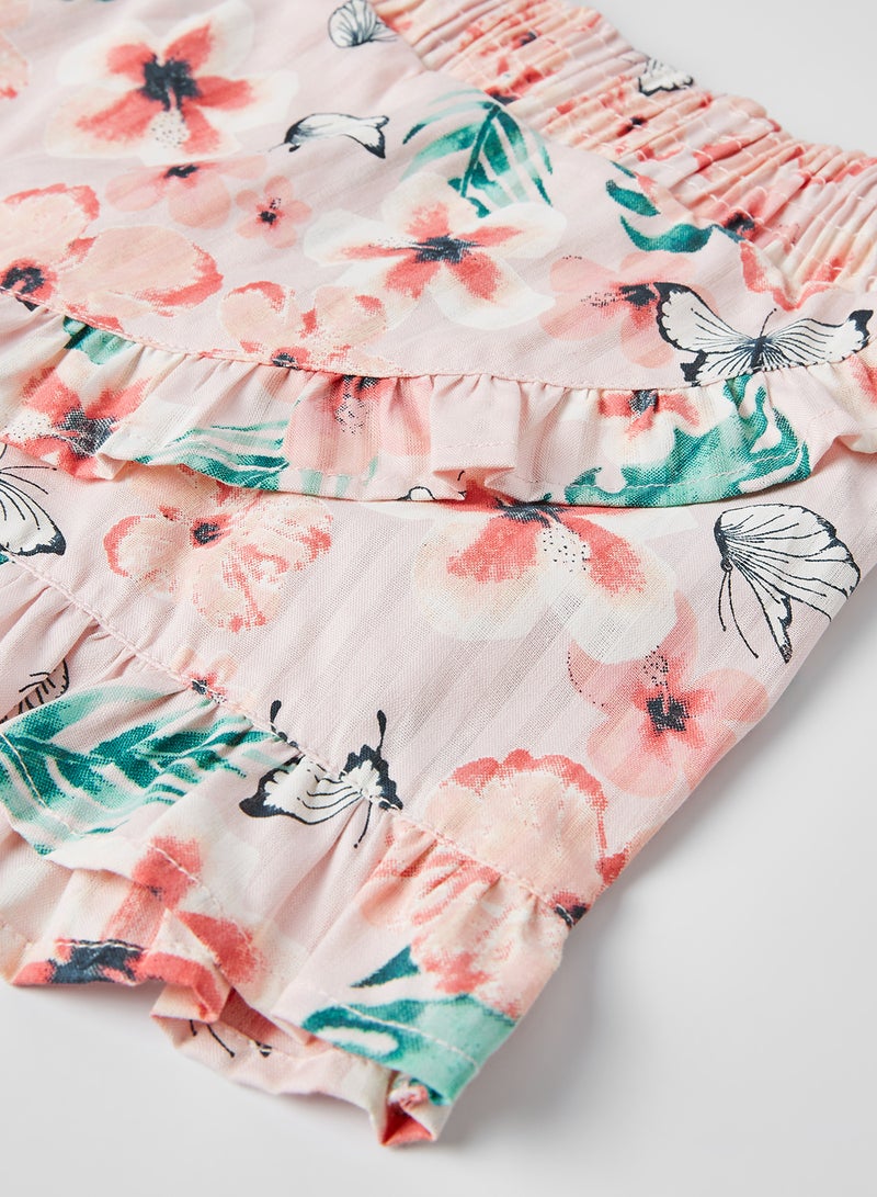 Kids Butterfly Cotton Shorts Multicolour