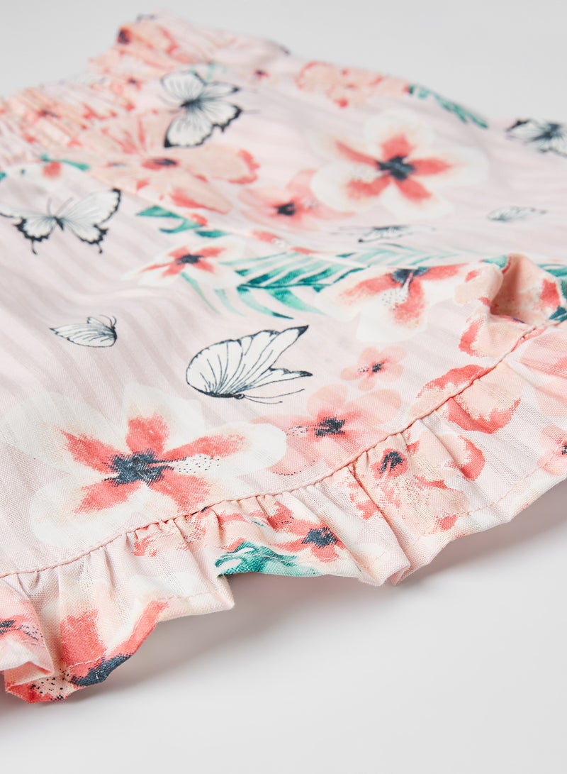 Kids Butterfly Cotton Shorts Multicolour