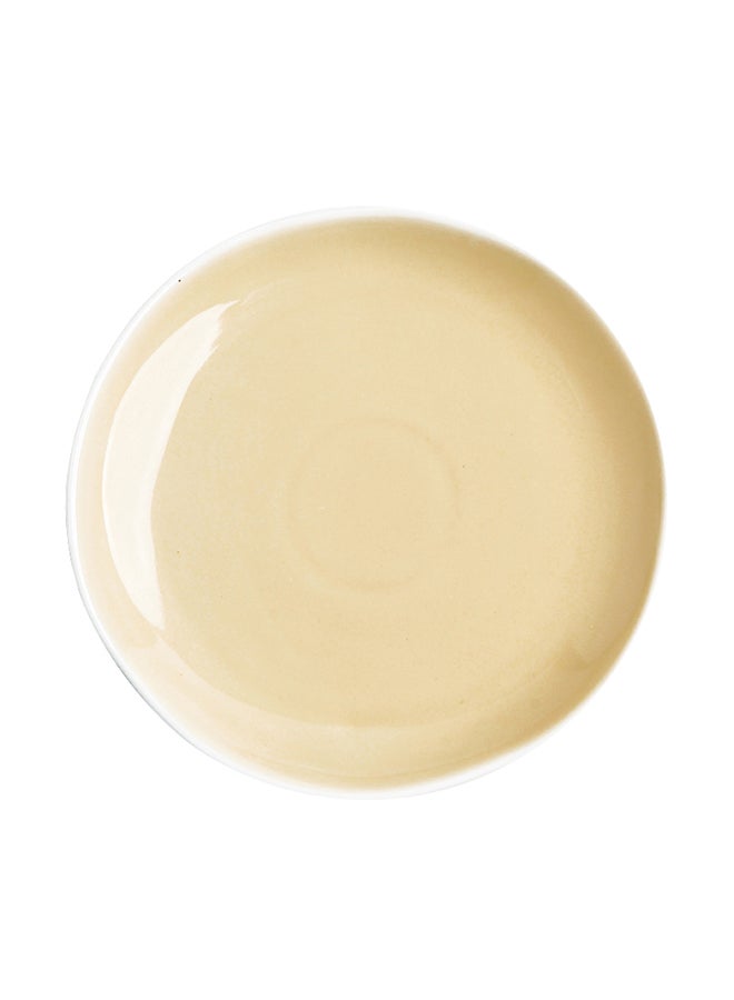 Ceramic Deformation Plate Beige 20.3x20x2.6cm