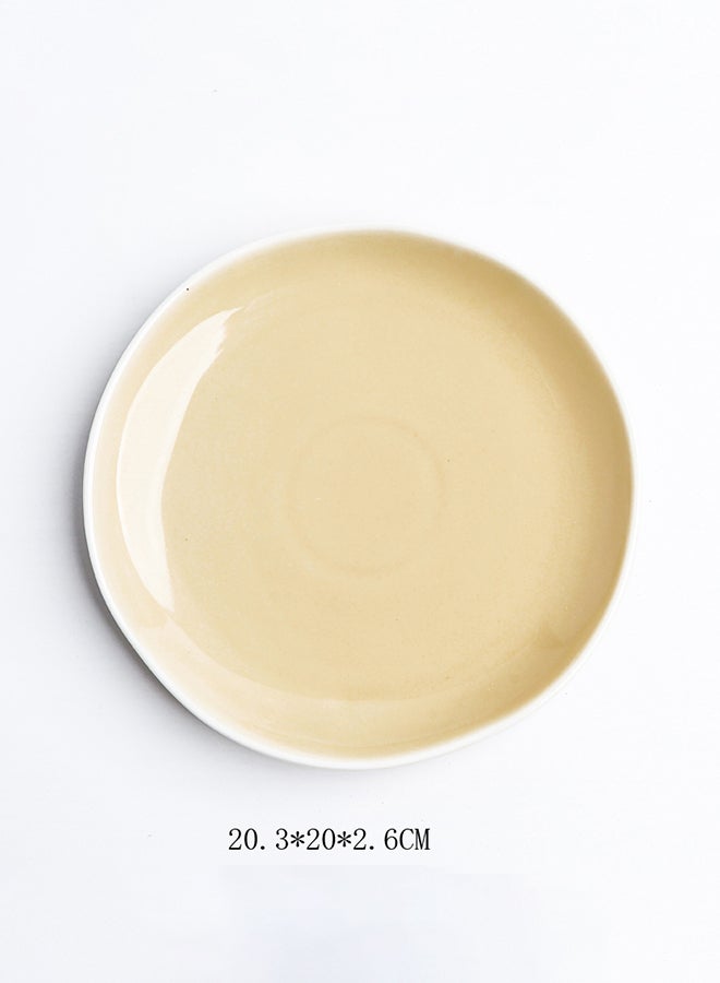 Ceramic Deformation Plate Beige 20.3x20x2.6cm