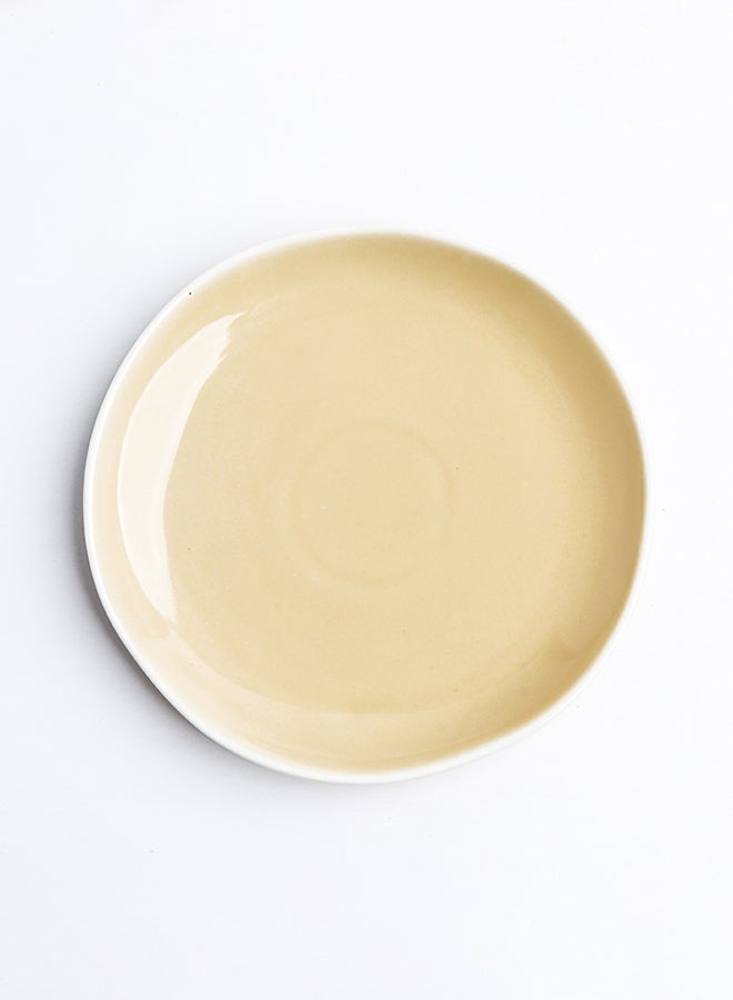 Ceramic Deformation Plate Beige 20.3x20x2.6cm