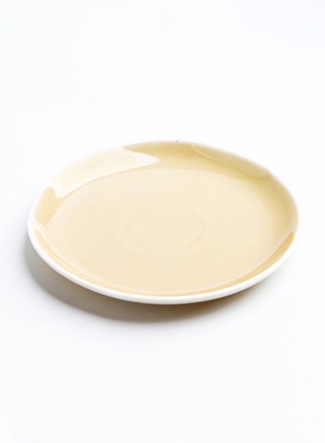 Ceramic Deformation Plate Beige 20.3x20x2.6cm