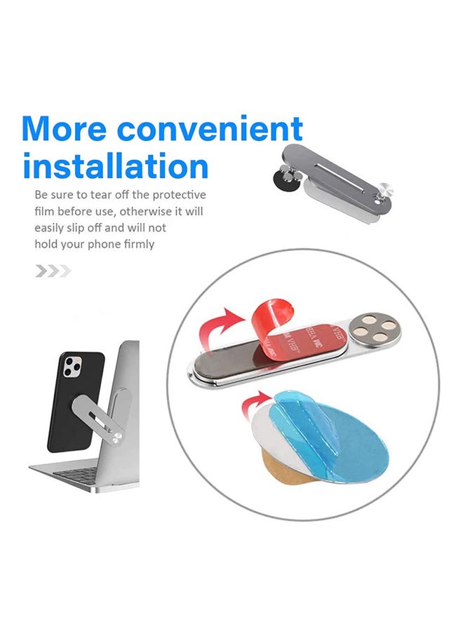 Generic - Universal Aluminum Side Mount Magnetic Rotatable Cell Phone Mount For Laptop Screen Silver - Image 1